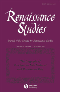 Cover of Renaissance Studies 19(5), 2005