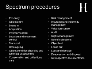Relevance of documentation Spectrum procedures slide