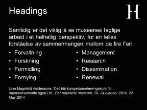 Relevance of documentation headings slide
